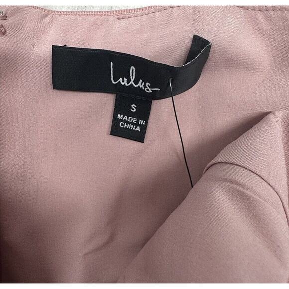 Lulus Mini Dress Size Small Dare to Take the Plunge Dusty Pink Tulip - Picture 4 of 11